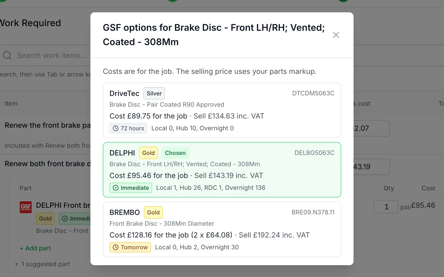 Gsf Image HaynesPro labour times and GSF parts pricing | AutoChain