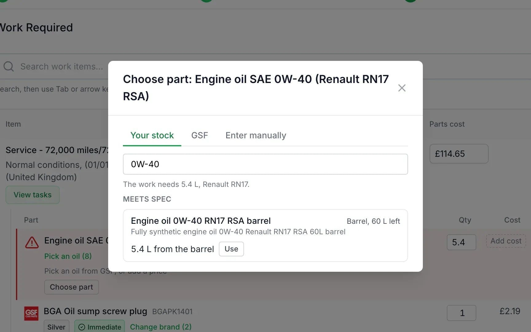 Gsf Image HaynesPro labour times and GSF parts pricing | AutoChain
