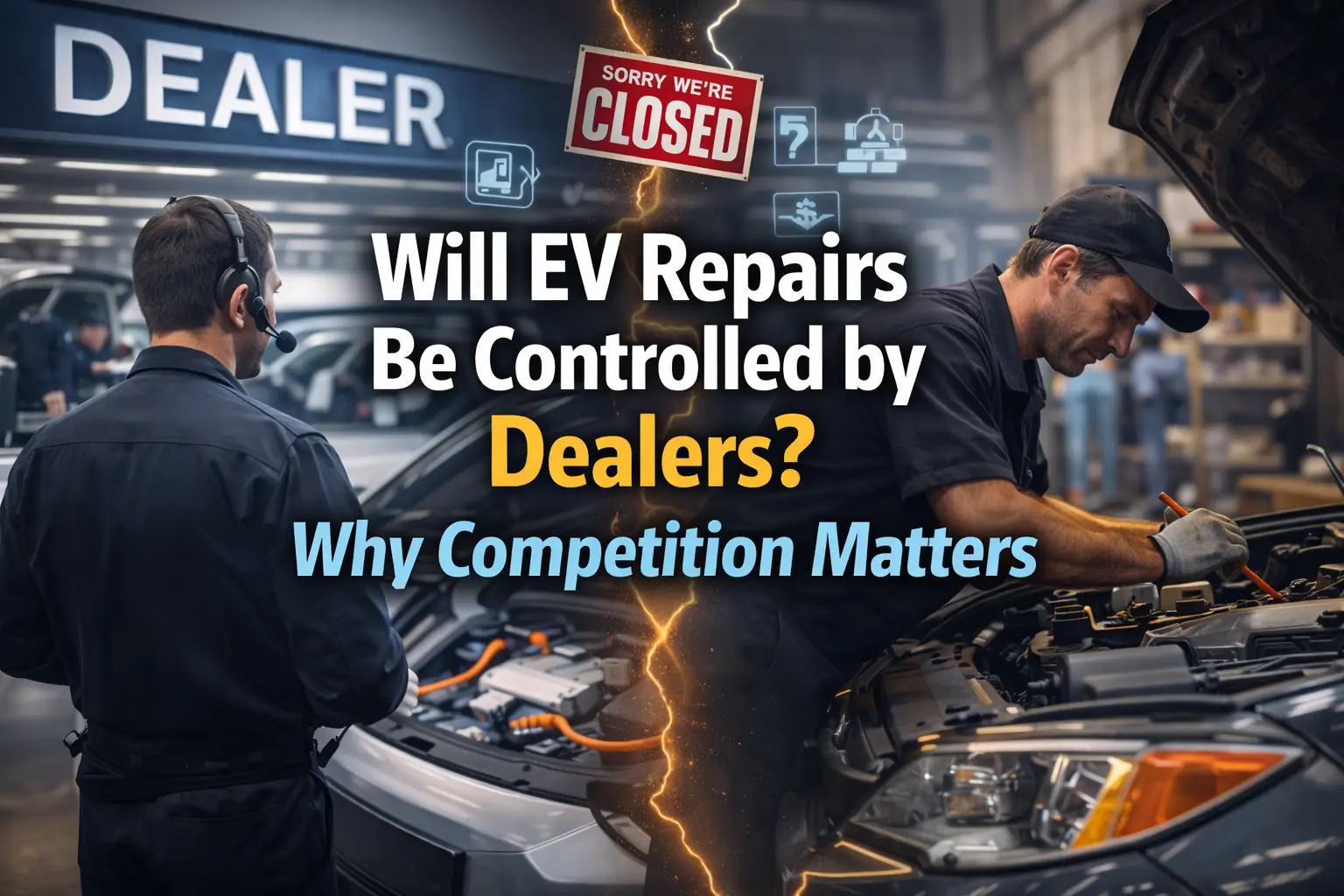 Dealers vs independent garages for EV repairs - competition and consumer choice